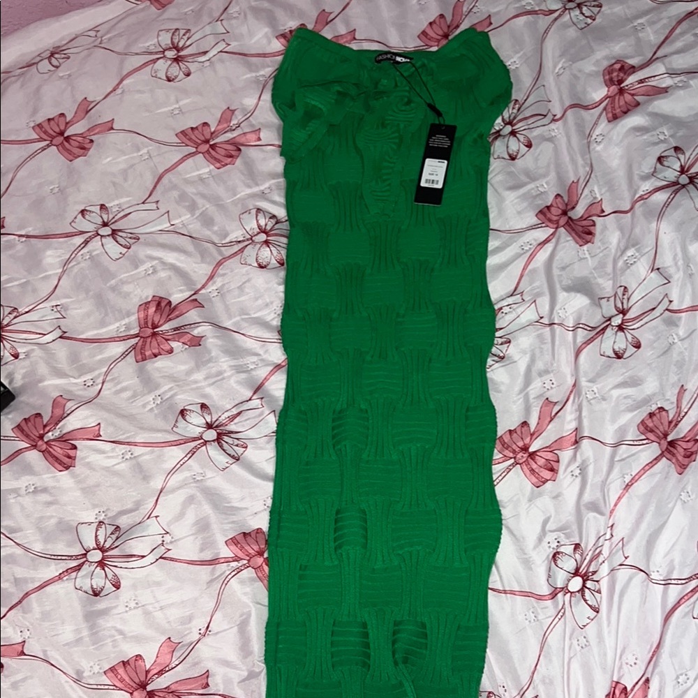 Green Textured Dress